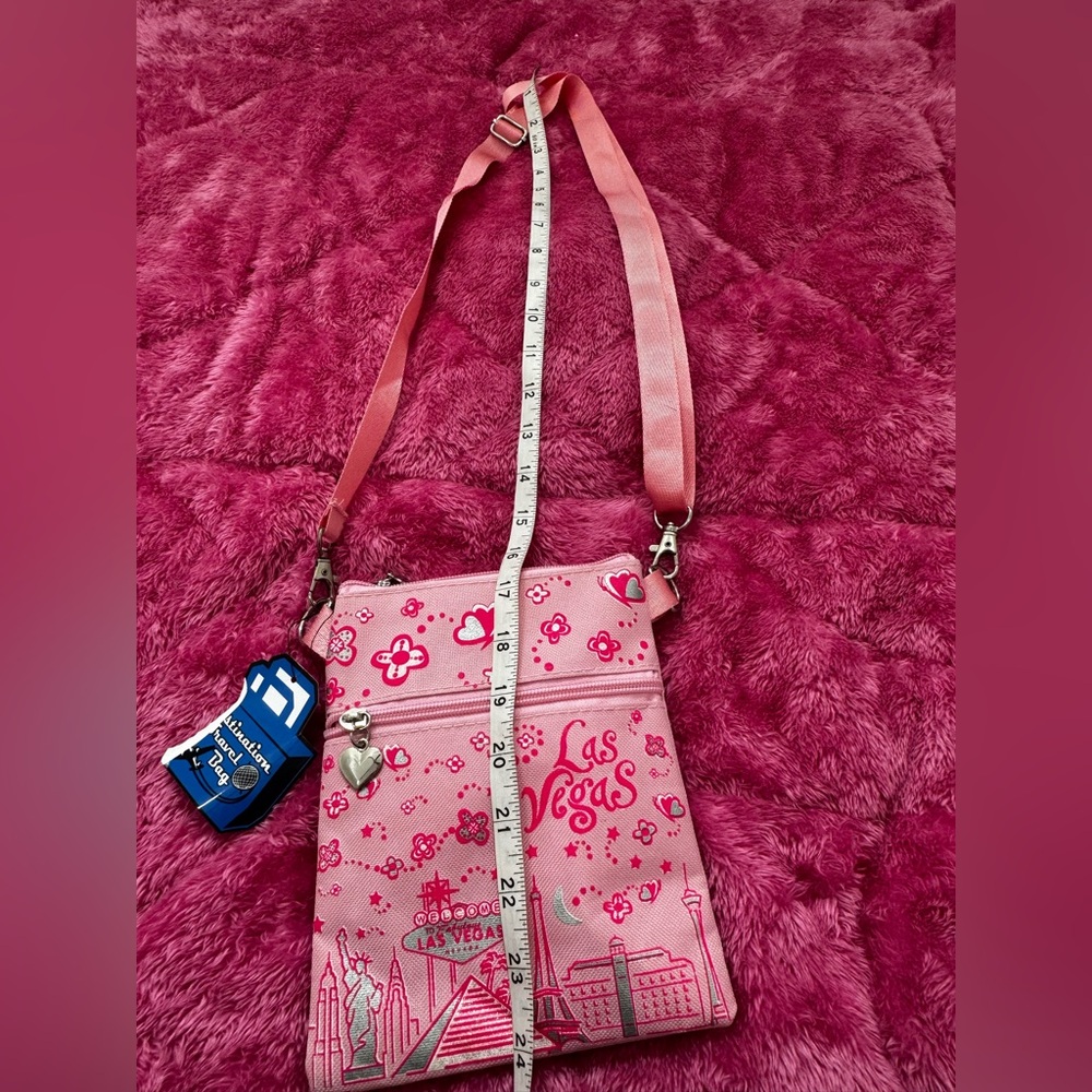 Las Vegas Pink Crossbody Bag with Floral Print